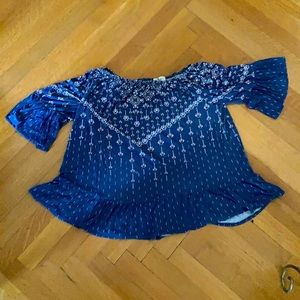 Style and co blue off the shoulder blouse